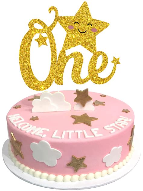 Buy Twinkle Twinkle Little Star One Cake Topper - Star Happy 1st ...