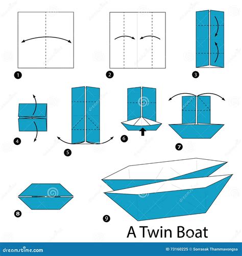 Step By Step Instructions How Make Origami Swan Cartoon Vector | CartoonDealer.com #237028367