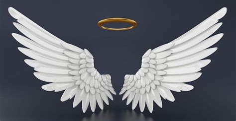 Premium Photo | Angel wings and golden halo isolated on black | Angel wings drawing, Angel wings ...