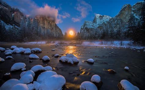 Yosemite National Park Winter Scenery Wallpapers - Wallpaper Cave