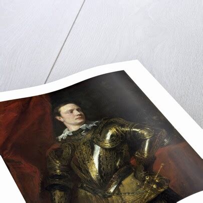 Portrait of a condottiere with golden armor posters & prints by Corbis