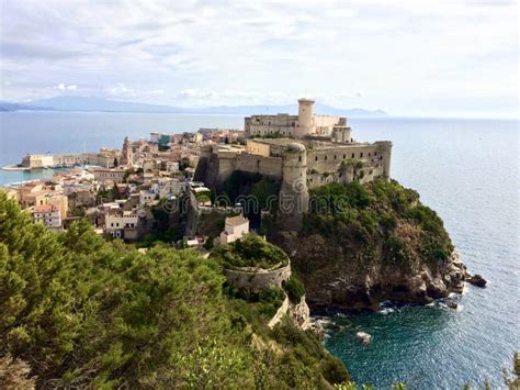 View of the Peninsula and the Medieval Castle of Gaeta Stock Photo ...