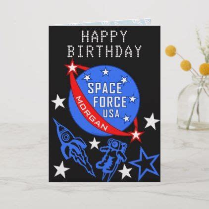 Space Force USA Cool Happy Birthday Personalized Card - birthday diy gift present custom ideas ...