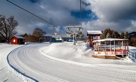 Upper Station of Ski-lift Chair at Resort Snowland Valca in Winter Season Editorial Image ...