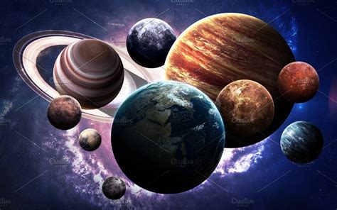 High resolution images presents planets of the solar system. This image elements furnished by ...