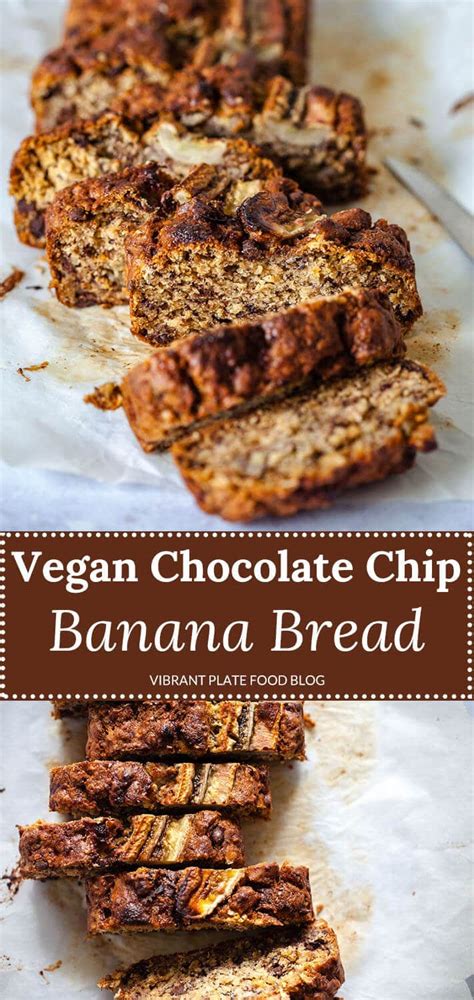 Vegan Chocolate Chip Banana Bread - Vibrant plate