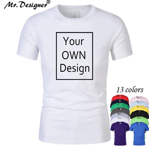 Your OWN Design Brand Logo/Picture Custom Men and women DIY Cotton T ...