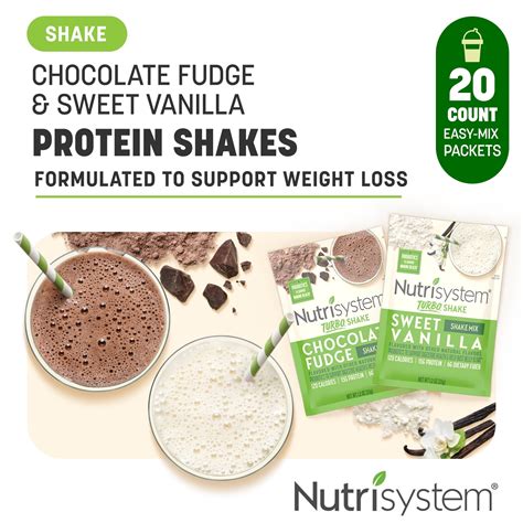 Nutrisystem Sweet Vanilla & Chocolate Fudge, Protein & Probiotic Shake ...