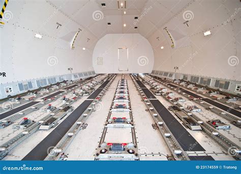 Inside air cargo freighter stock image. Image of logistics - 23174559