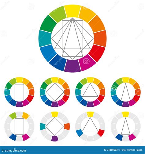 Color Wheel Color Combinations Stock Vector - Illustration of triangle ...