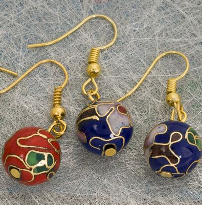 Cloisonne Beads Earrings | Chinese Accessories | Jewelry | Cloisonné