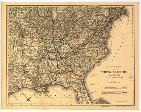 Map showing the Norfolk & Western Railroad and its connections. | Library of Congress