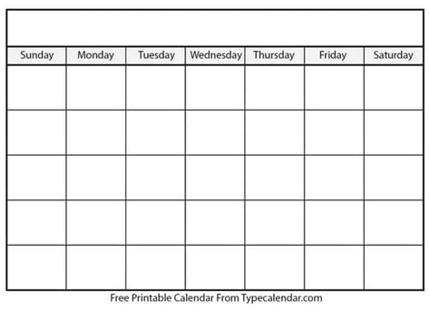 Download Your Free Printable Blank Calendar Template Now!