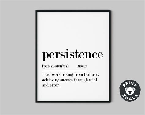 Persistence Quote Print Office Wall Art Motivational Print - Etsy