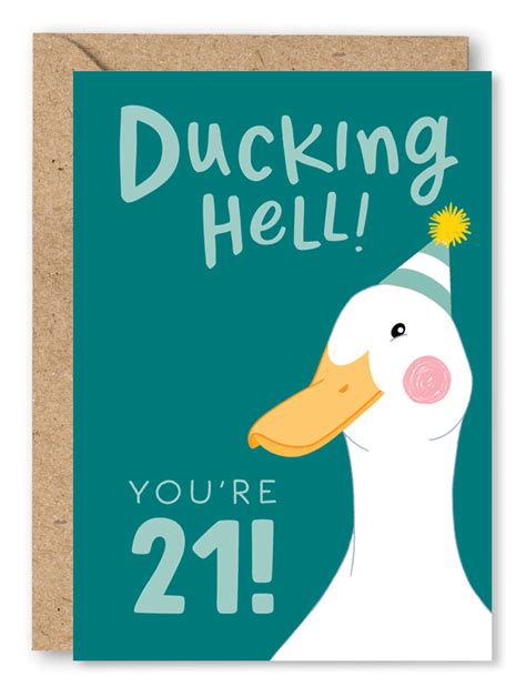 Ducking Hell 21st Birthday Card for Him | The Cake Thief