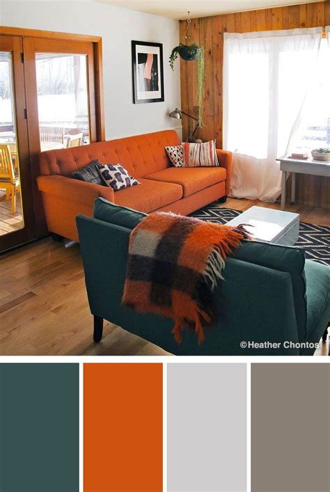 10 Stylish Green Color Combinations and Photos | Shutterfly Burnt Orange Living Room, Orange ...