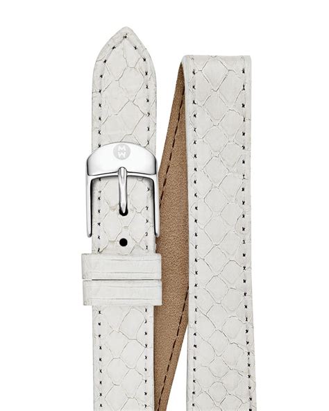 Michele White Snakeskin Double Wrap Watch Strap 18mm | Lyst