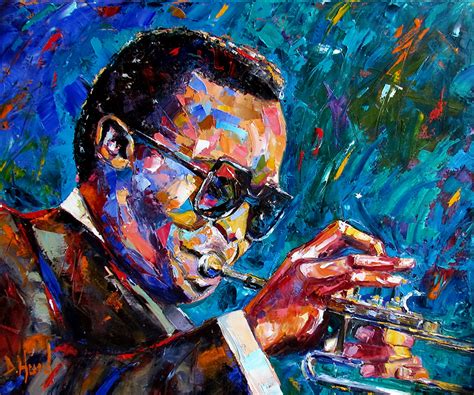 Daily Painters Abstract Gallery: Abstract Jazz Music Art Portrait Painting “Miles D” by Texas ...