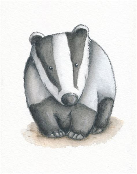 Badger print Badger illustration Nursery wall art | Etsy