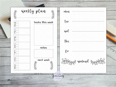 Bullet Journal Weekly Planner Download