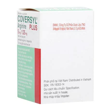 Viên nén bao phim Coversyl Plus Arginine 5mg/1.25mg điều trị tăng huyết áp (hộp 30 viên)