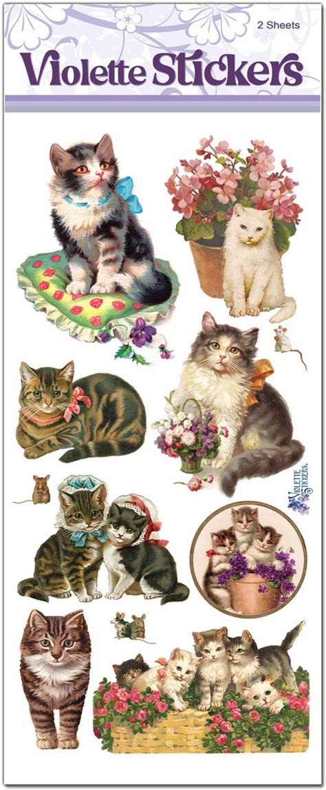 Lovely Cat Stickers for Crafting-2 Sheets - Etsy