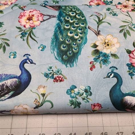 Peacock Fabric - Etsy