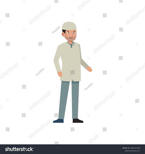 Cartoon Muslim Man Character Vector Illustration Stock Vector (Royalty Free) 2062273382 ...