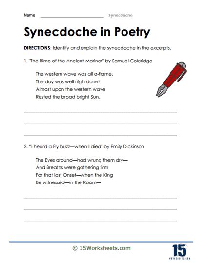 Synecdoche Worksheets - 15 Worksheets.com