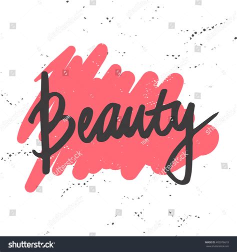 Beauty Word Calligraphy Hand Drawn Lettering Stock Vector (Royalty Free) 405976618 | Shutterstock