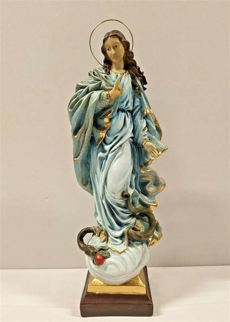 Statue of the Immaculate Conception of Our Lady, 41 Cm 16.14 Inches Made of Resin, Hand ...