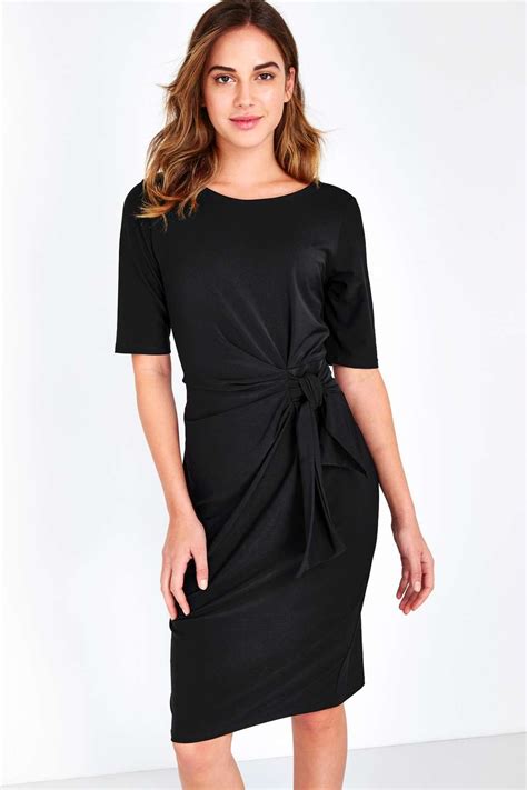 Black Shift Tie Side Dress | Dresses, Womens dresses, Versatile outfits