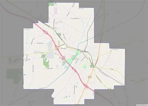 Map of New Albany city, Mississippi - Thong Thai Real