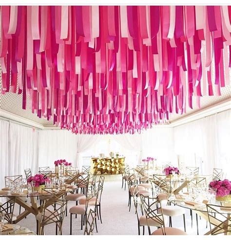 Pinks and streamers Ribbon Decorations, Wedding Table Decorations, Garland Decor, Decor Wedding ...