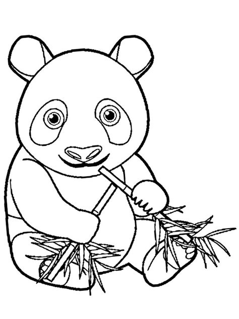 Panda Eats Bamboo Coloring Page Free Printable Colori - vrogue.co