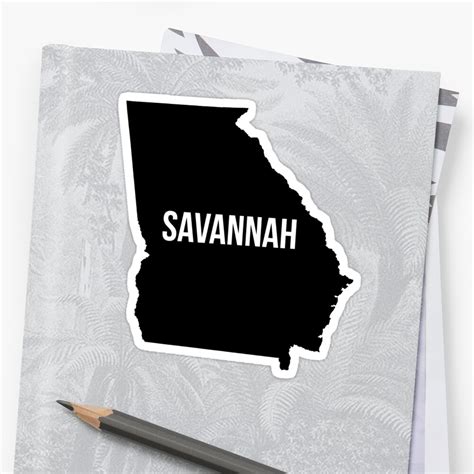 "Savannah, Georgia State Silhouette" Stickers by CartoCreative | Redbubble