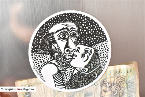 El beso de Picasso imán nevera pintura famosa Ilustración | Etsy