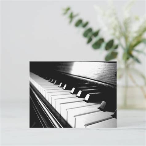 Classy Black & White Piano Photography Postcard | Zazzle