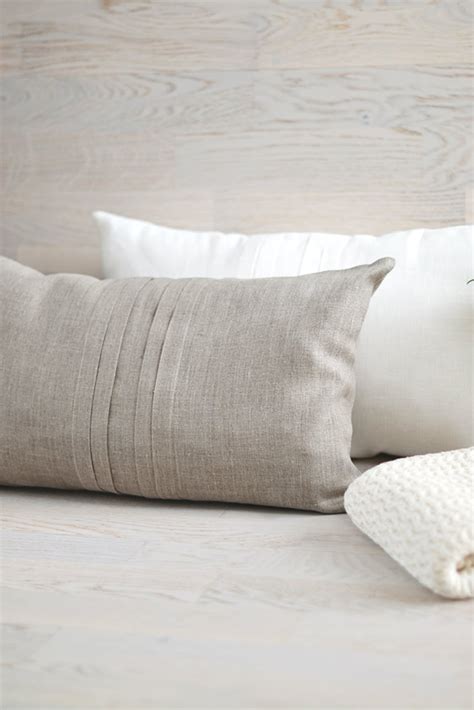 Sofa Pillow Linen Throw Cover Natural Linen Cover Gray Decorative Case Eco Gray Cushion Case ...