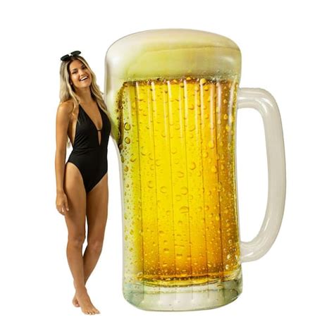 POOLCANDY 72 in. x 52 in. Inflatable Giant Beer Mug Pool Float PC1540BM ...