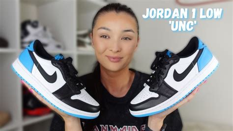 JORDAN 1 LOW “DARK POWDER BLUE” UNC REVIEW & ON FEET - YouTube