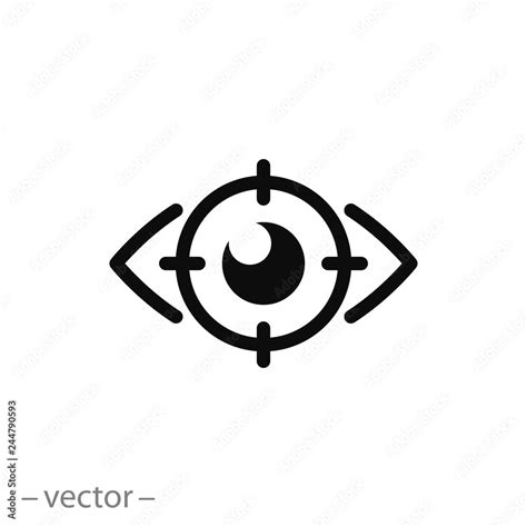 vision icon, target eye linear sign on white background - vector illustration eps10 Stock Vector ...