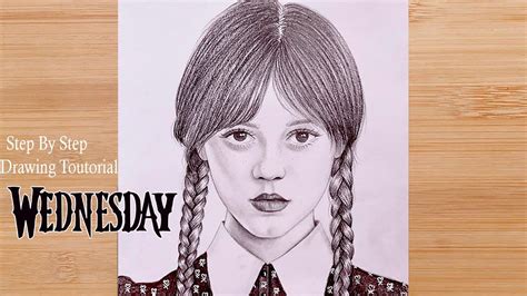 How to Draw Wednesday Addams |Drawing Tutorial (step by step ...