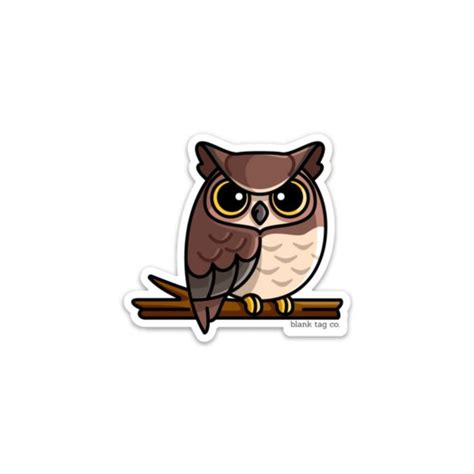 The Owl Sticker | Owl stickers, Animal stickers, Cat stickers