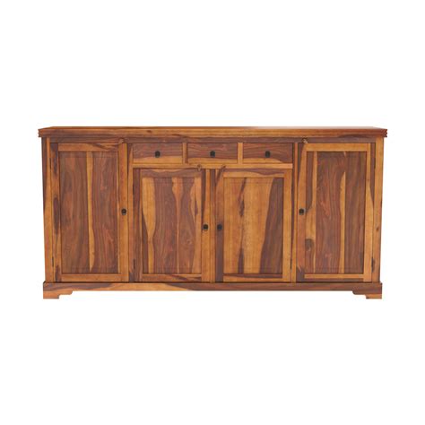 Santa Cruz Rustic Solid Wood 4 Door 3 Drawer Extra Long Sideboard