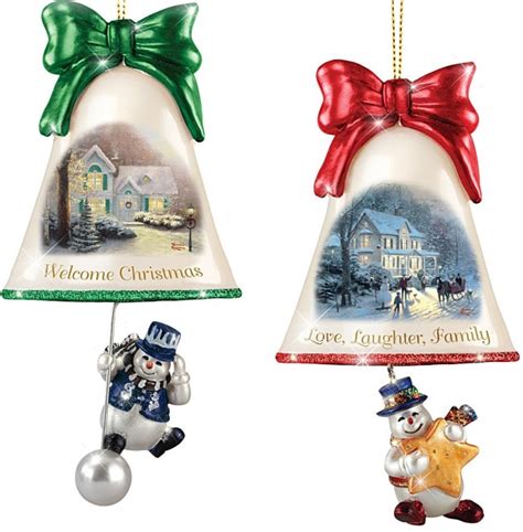 Thomas Kinkade Ringing In The Holidays Ornament Set | Christmas