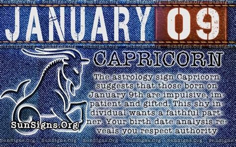 January 9 Zodiac Horoscope Birthday Personality - SunSigns.Org