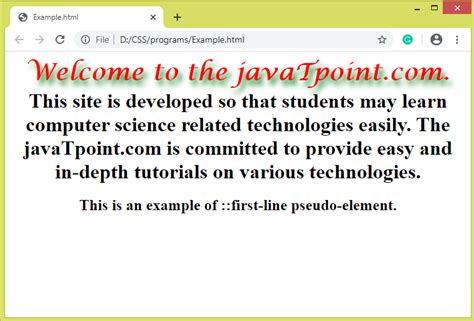 CSS Pseudo-elements - javatpoint