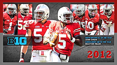 2012 B1G FOOTBALL AWARD WINNERS FOR THE OHIO STATE UNIVERSITY - Ohio ...