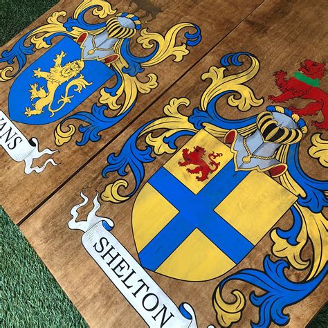 Retro Stained Customized Shelton Family Crest Wedding | Etsy